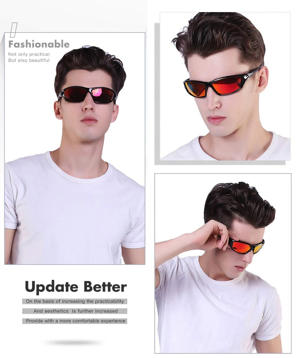 Sports Polarized Sunglasses For Men Cycling Driving Fishing 100% UV Protection - Image 2