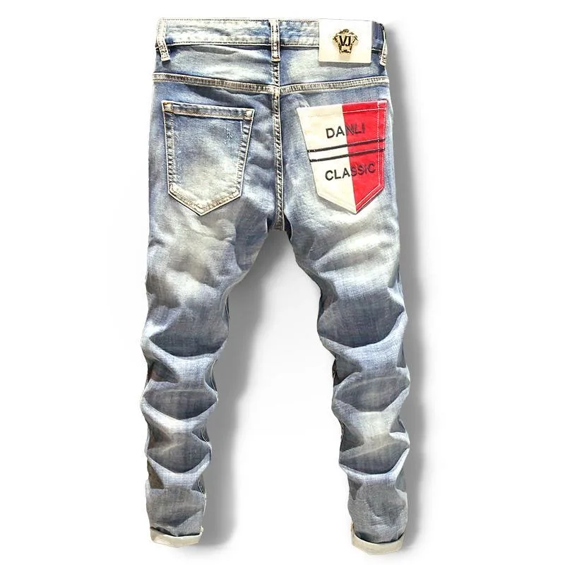 Spring and Autumn Fashion Trend Straight Leg Stretch Denim Trousers Men's Casual Slim Fit Comfortable Sports High Quality Jeans - Image 5