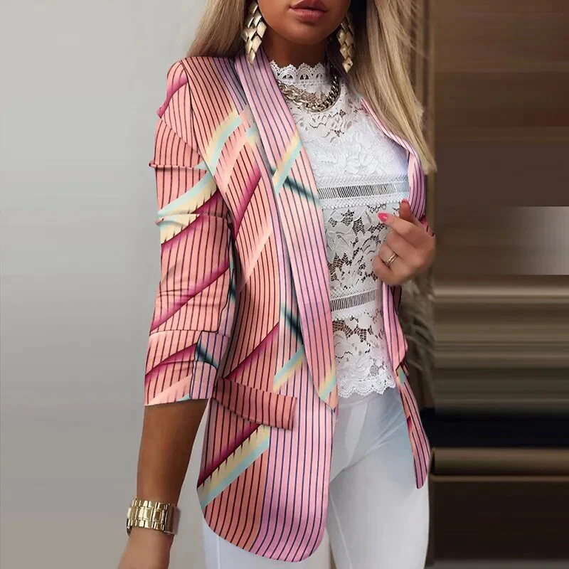 Spring Autumn Jackets For Women 2021 Fashion Coat Ladies Cardigan Casual Long Sleeve Coat Office Lady Colorful Jacket Female Top - Image 13