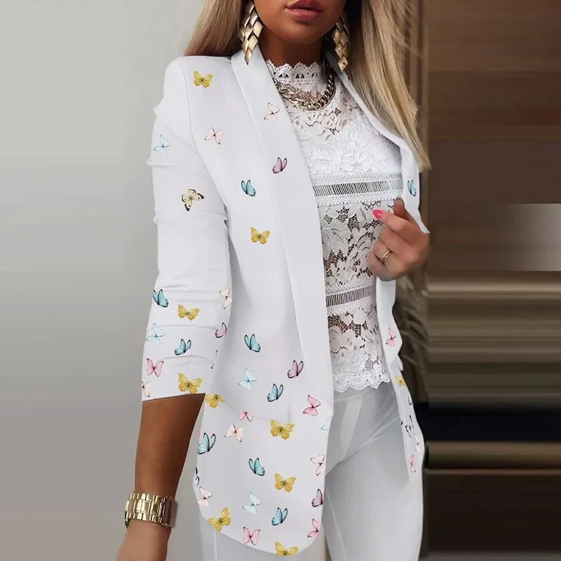 Spring Autumn Jackets For Women 2021 Fashion Coat Ladies Cardigan Casual Long Sleeve Coat Office Lady Colorful Jacket Female Top - Image 14