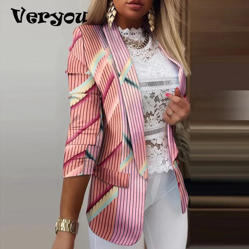 Spring Autumn Jackets For Women 2021 Fashion Coat Ladies Cardigan Casual Long Sleeve Coat Office Lady Colorful Jacket Female Top - Image 3