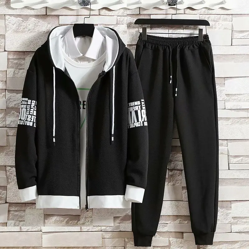 Spring Autumn Men's Sets Japan Style Long sleeve Hoodies Coat+ Elastic Waist jogger Casual Pants Fashion Sets Men Clothing Sets - Image 7