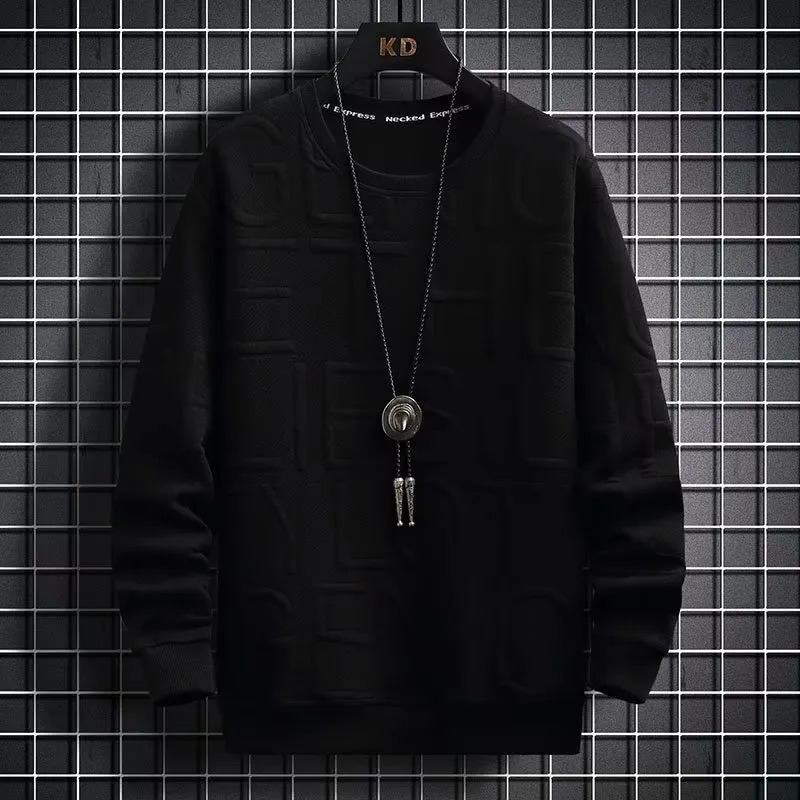 Spring Autumn Men's Sweatshirt Korean Fashion Streetwear English Long Sleeve Top Men Trend Men Clothing Harajuku Pullover Hoodie - Image 4
