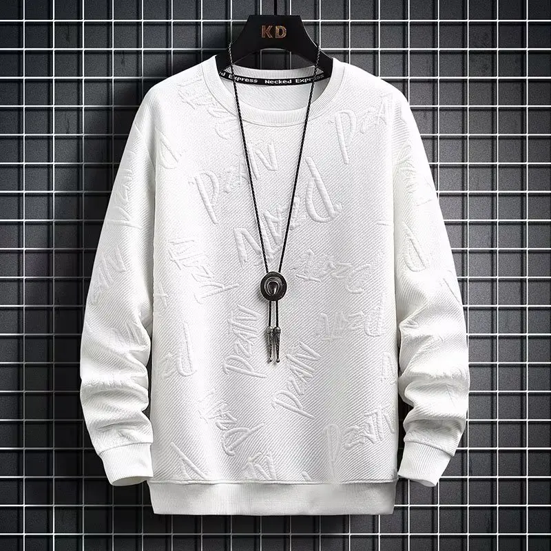 Spring Autumn Men's Sweatshirt Korean Fashion Streetwear English Long Sleeve Top Men Trend Men Clothing Harajuku Pullover Hoodie - Image 5