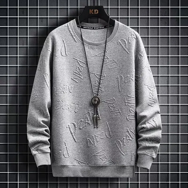 Spring Autumn Men's Sweatshirt Korean Fashion Streetwear English Long Sleeve Top Men Trend Men Clothing Harajuku Pullover Hoodie - Image 6