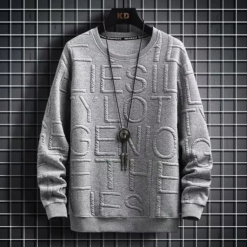 Spring Autumn Men's Sweatshirt Korean Fashion Streetwear English Long Sleeve Top Men Trend Men Clothing Harajuku Pullover Hoodie - Image 8