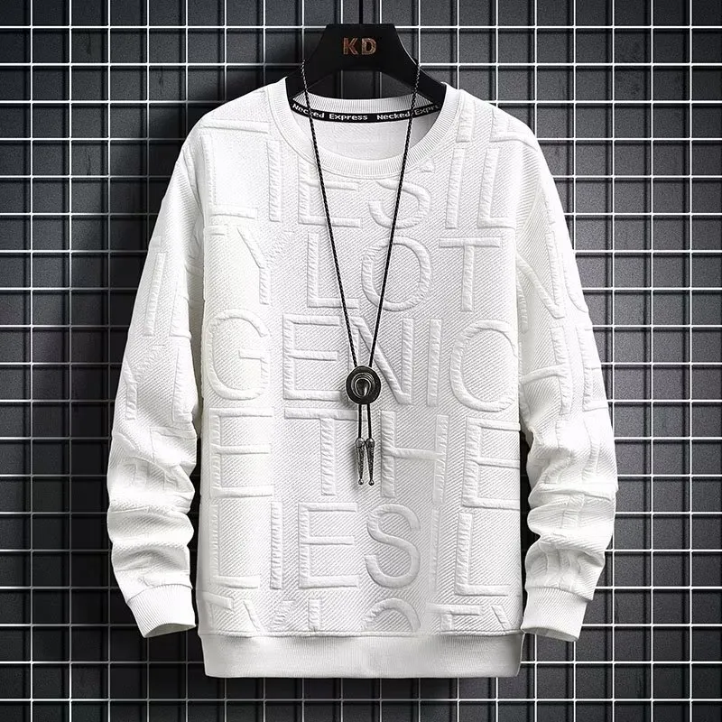 Spring Autumn Men's Sweatshirt Korean Fashion Streetwear English Long Sleeve Top Men Trend Men Clothing Harajuku Pullover Hoodie - Image 9