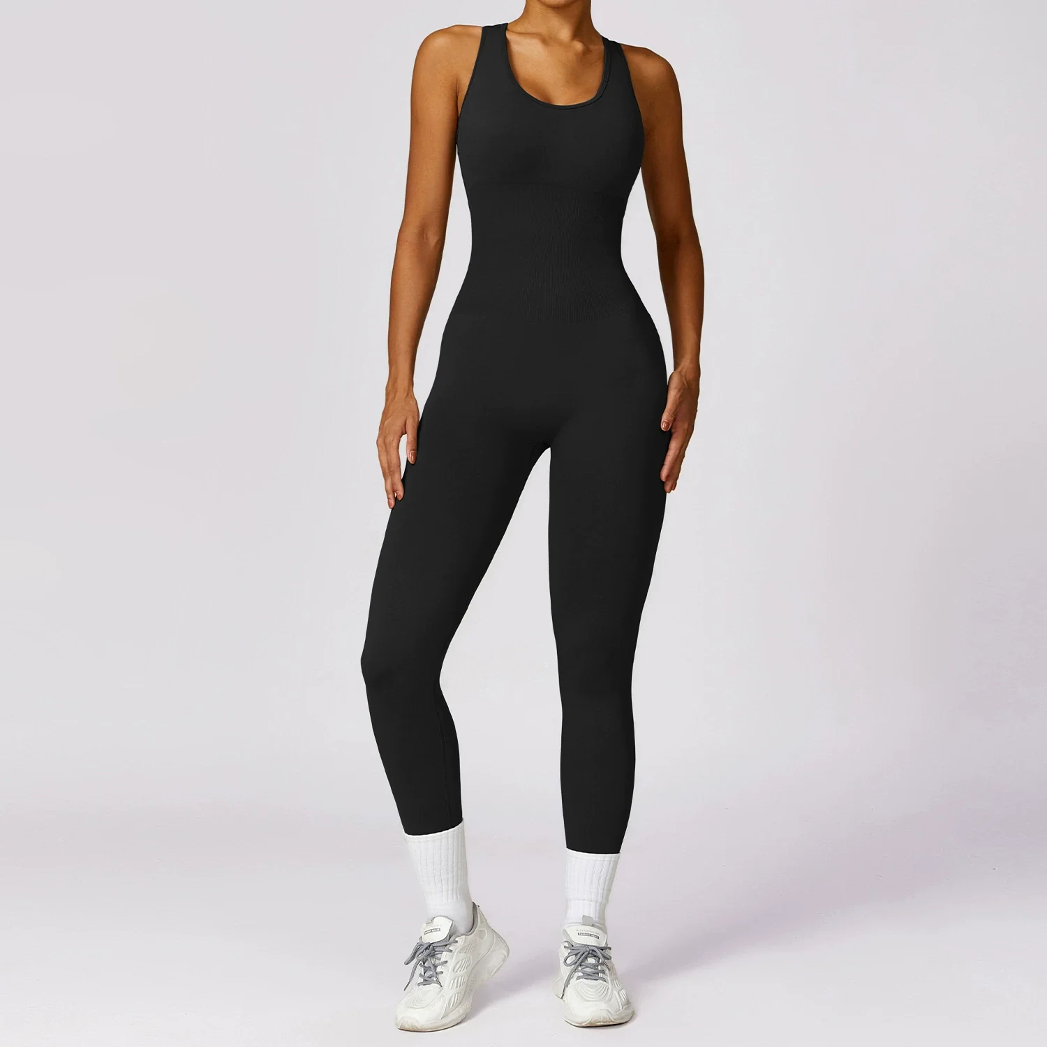 Spring Fashion Gym Seamless Yoga Jumpsuit Belly Contracting and Close-Fitting Sports Back Shaping One-Piece Women's Integrated Knitting - Image 7