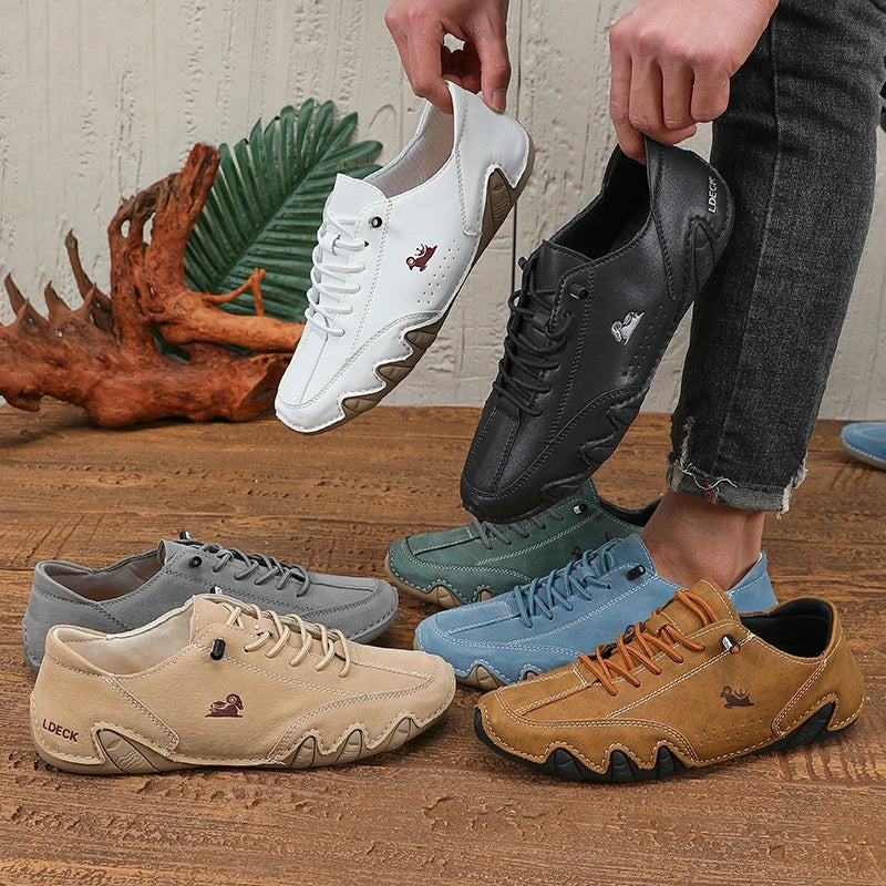 Spring Men Low Cut Leather Sneaker Soft Soled Loafers Anti Slip Flat Bottom Casual Shoes Large Size Zapatillas Para Hombre 2025 - Image 12