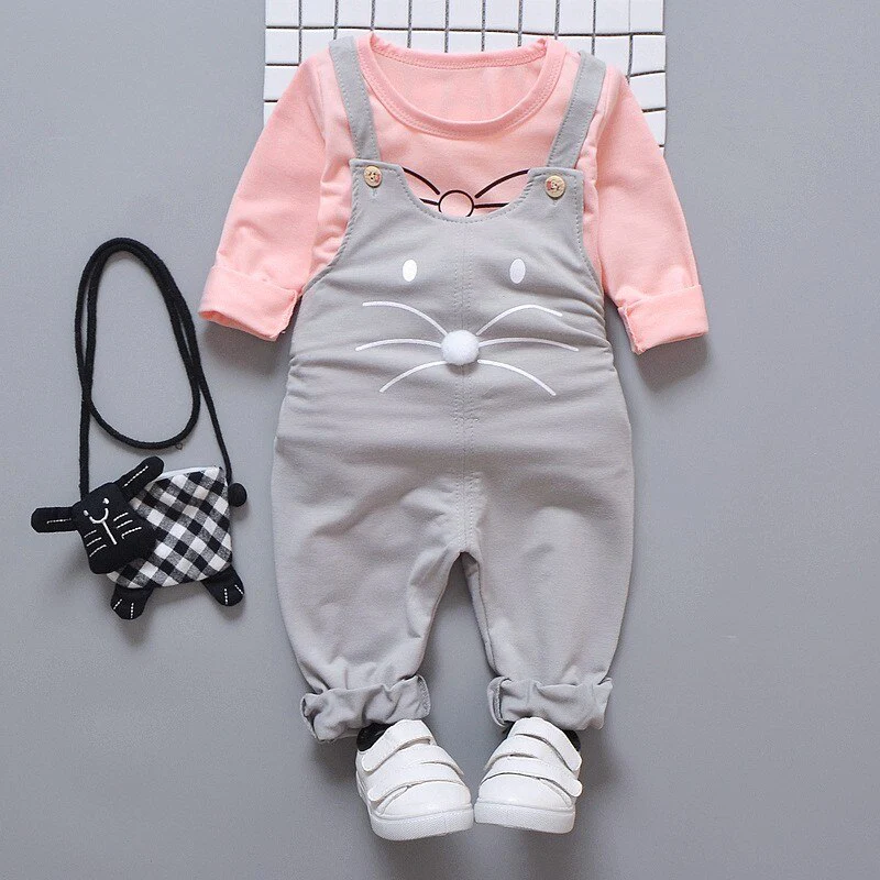 Spring newborn baby girls clothes sets fashion suit T-shirt + pants suit baby girls outside wear sports suit clothing sets - Image 2