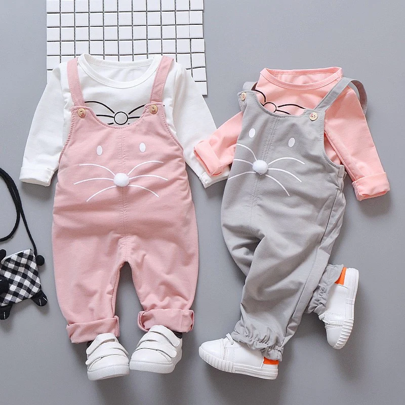 Spring newborn baby girls clothes sets fashion suit T-shirt + pants suit baby girls outside wear sports suit clothing sets - Image 4