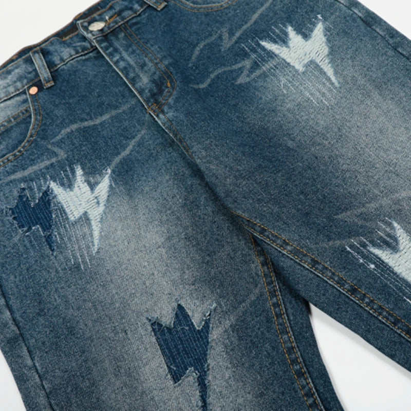 Spring Summer New Fashion Casual Hip Hop Softened Denim Straight Leg Pants High Street Men Women Loose Comfortable Jeans - Image 4
