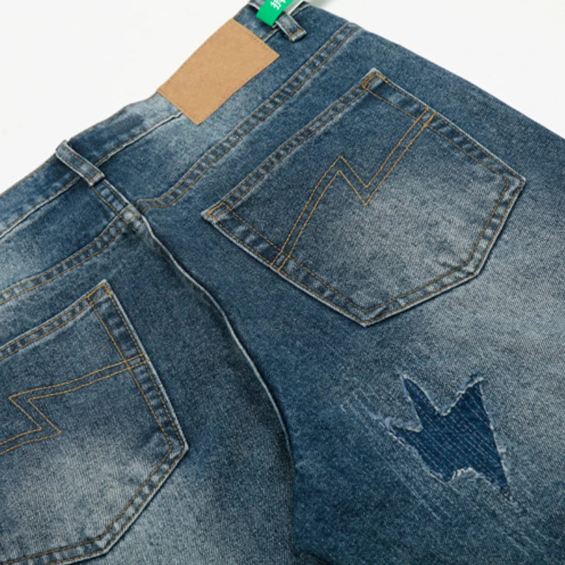 Spring Summer New Fashion Casual Hip Hop Softened Denim Straight Leg Pants High Street Men Women Loose Comfortable Jeans - Image 3