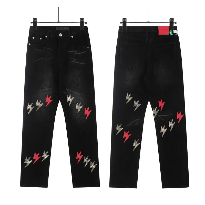 Spring Summer New Fashion Casual Hip Hop Softened Denim Straight Leg Pants High Street Men Women Loose Comfortable Jeans - Image 37