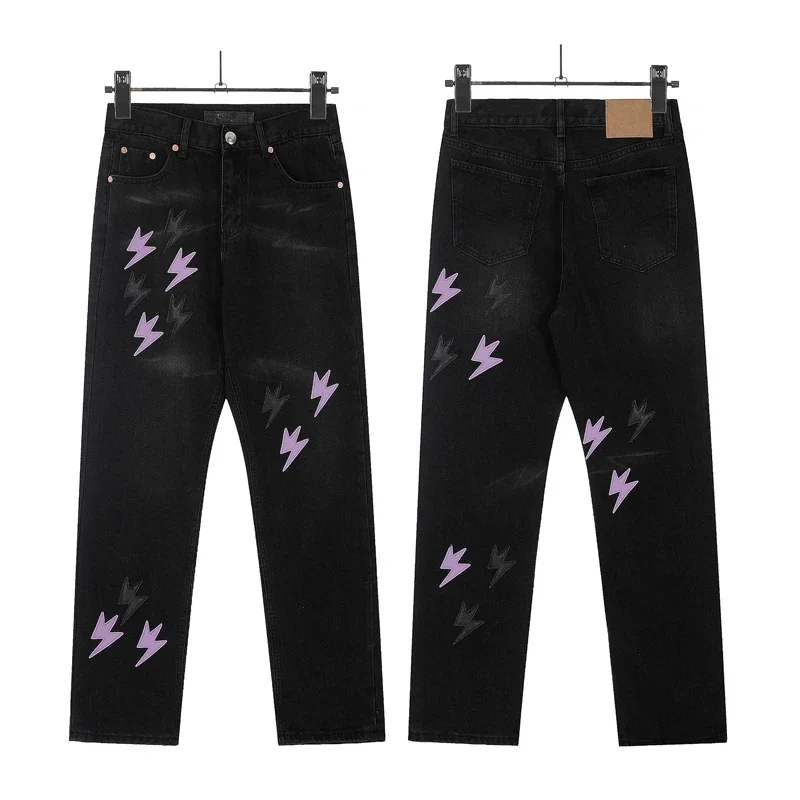 Spring Summer New Fashion Casual Hip Hop Softened Denim Straight Leg Pants High Street Men Women Loose Comfortable Jeans - Image 41