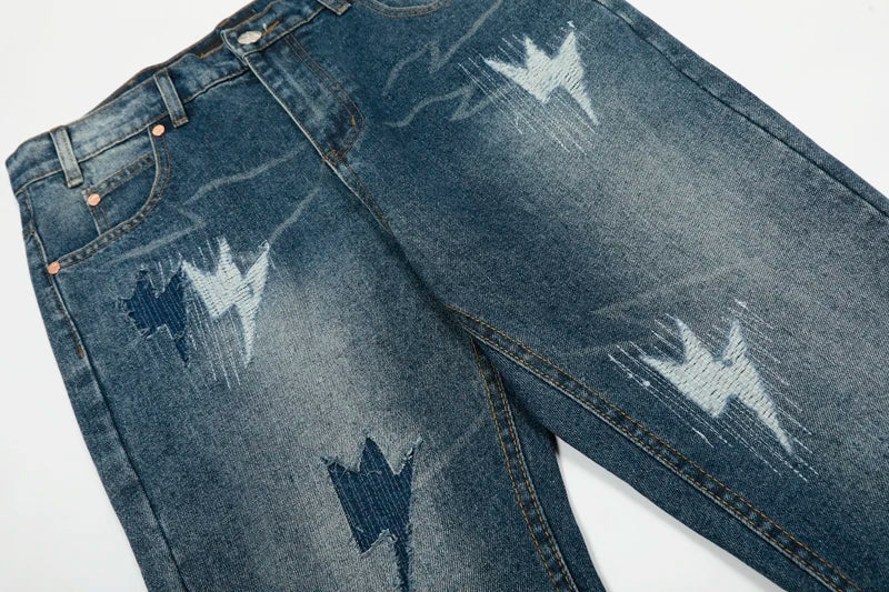 Spring Summer New Fashion Casual Hip Hop Softened Denim Straight Leg Pants High Street Men Women Loose Comfortable Jeans - Image 9