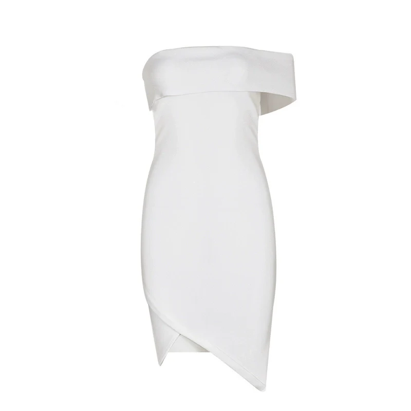 Spring White Fashionable with Side-Slit Party Gathering Bandage Dress - Image 6