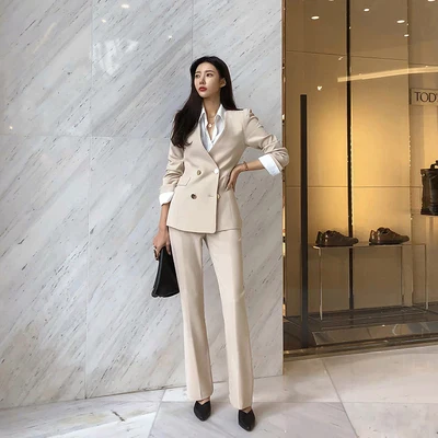 Spring Women Fashion Blazer Suit Long Sleeve Blazer With Belt Pants Suit Set Office Lady Two Piece Sets Outfits - Image 7