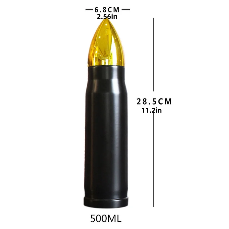 Stainless Steel Bullet Water Bottle 17oz Double Wall Vacuum Insulated Thermos Coffee Mug Insulated Flask for Hiking Traveling - Image 2
