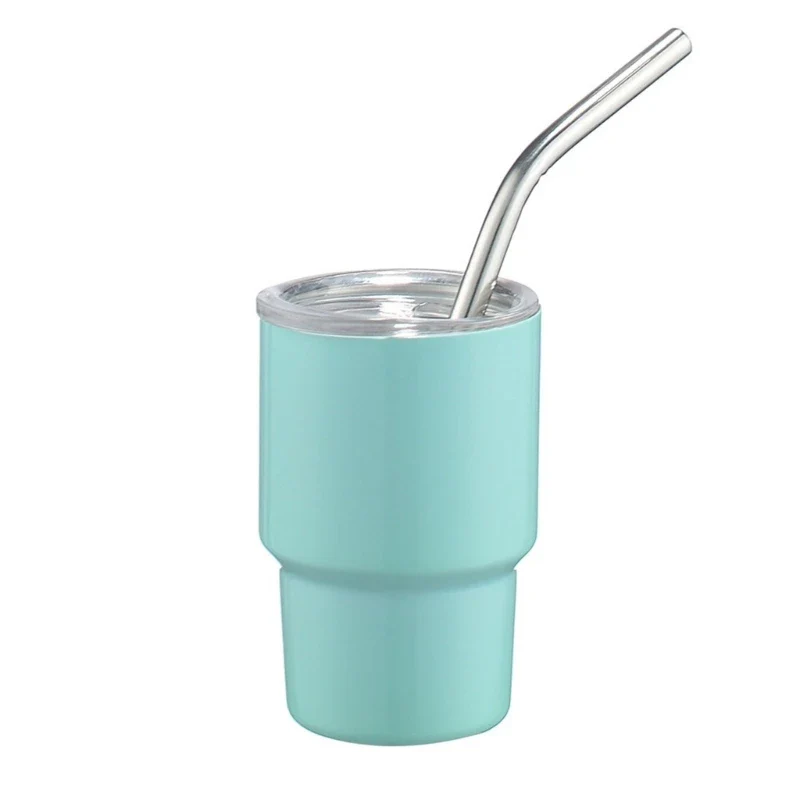 Stainless Steel Car Cup Double Wall Insulated Travel Mug Mini Tumblers with Straw & Lid Portable Coffee Cup Drinkware - Image 4