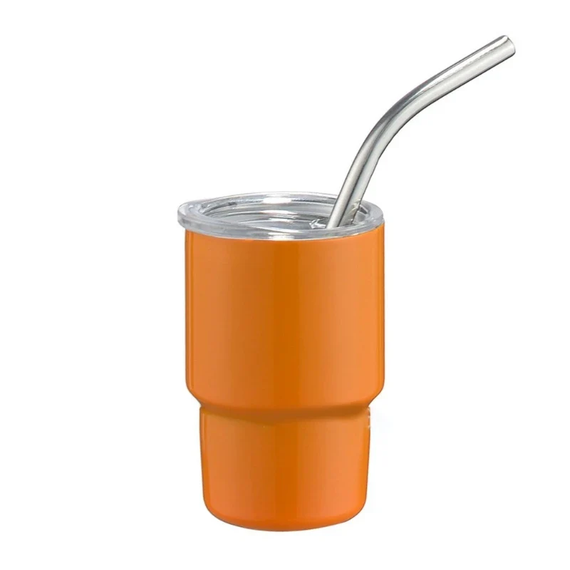 Stainless Steel Car Cup Double Wall Insulated Travel Mug Mini Tumblers with Straw & Lid Portable Coffee Cup Drinkware - Image 8
