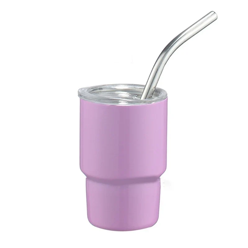 Stainless Steel Car Cup Double Wall Insulated Travel Mug Mini Tumblers with Straw & Lid Portable Coffee Cup Drinkware - Image 9