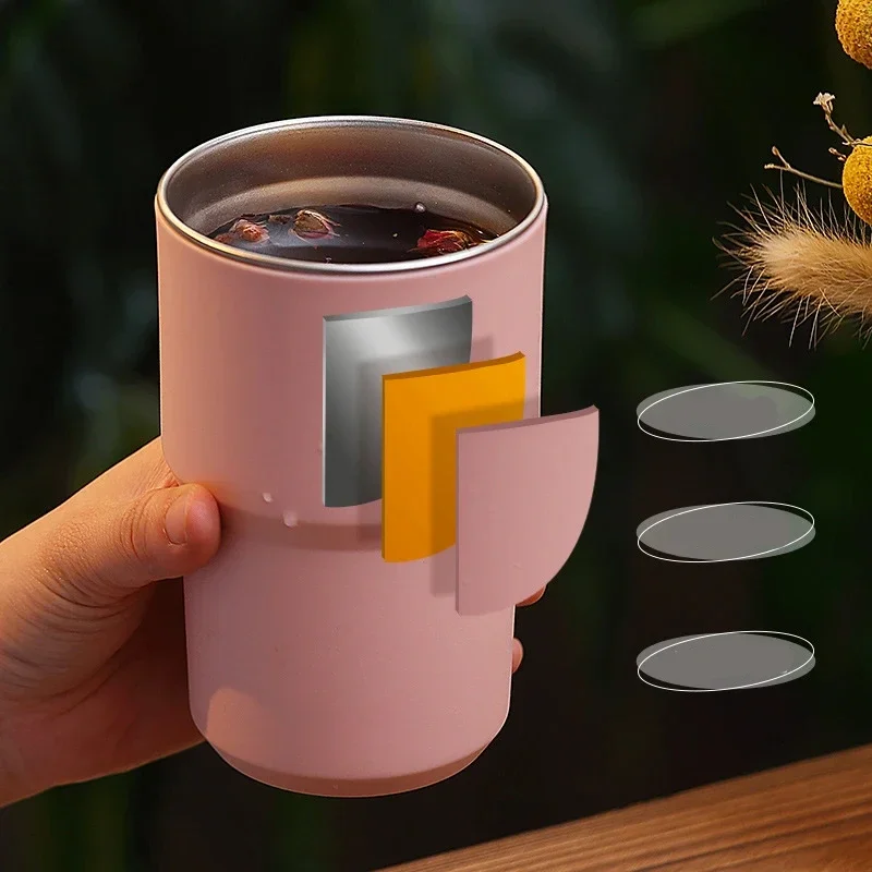 Stainless Steel Coffee Cup Double Layer Vacuum Insulation Cup Office Outdoor Portable Fashion Car Water Mugs for Friends Gifts - Image 4