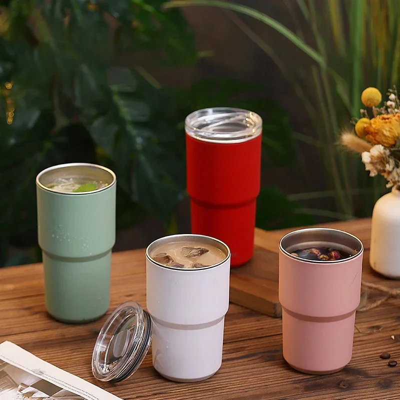 Stainless Steel Coffee Cup Double Layer Vacuum Insulation Cup Office Outdoor Portable Fashion Car Water Mugs for Friends Gifts - Image 6