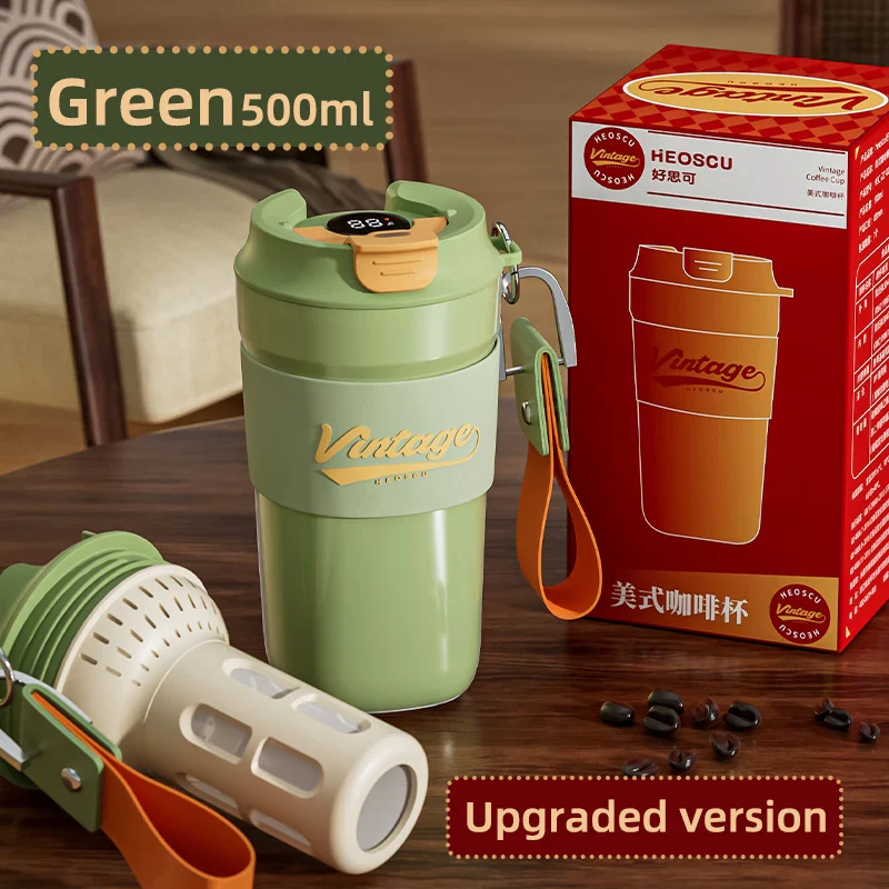 Stainless Steel Coffee Cup Outdoor Portable Thermo Coffee Cup Insulated Mugs Leak-Proof Thermos Bottle Tea Coffee Mug 500ML - Image 7