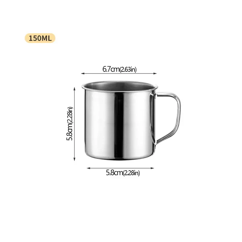 Stainless Steel Cup Portable Coffee Cup Camping Travel Mug Metal Coffee Mug Water Drinking Cup Milk Tea Cup Tumbler Water Mug - Image 8