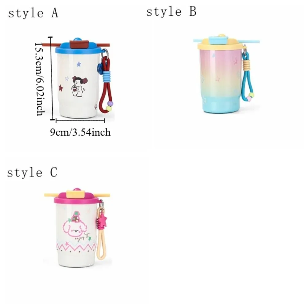 Stainless Steel Double Drink Insulated Cup Cartoon Leak-Proof Vacuum Straw Cup with Straw Vacuum Insulated Coffee Cup Travel - Image 6