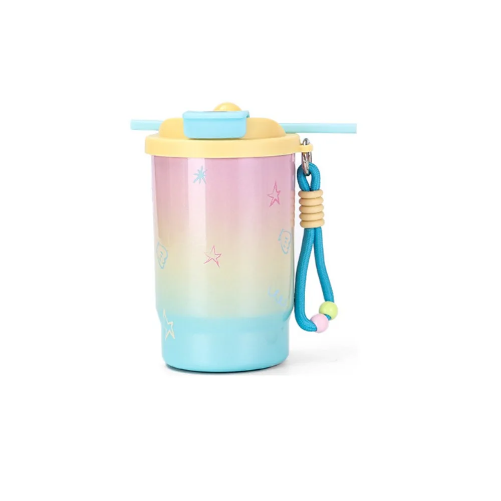 Stainless Steel Double Drink Insulated Cup Cartoon Vacuum Insulated Vacuum Straw Cup Leak-Proof with Straw Coffee Cup Travel - Image 8