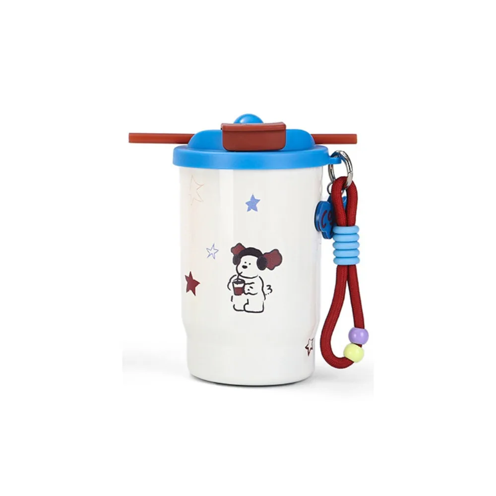 Stainless Steel Double Drink Insulated Cup Cartoon Vacuum Insulated Vacuum Straw Cup Leak-Proof with Straw Coffee Cup Travel - Image 9