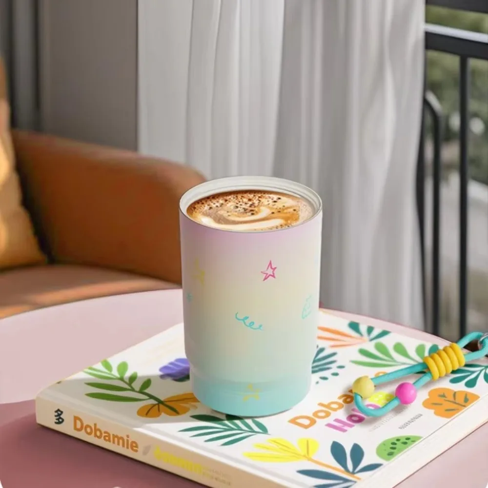 Stainless Steel Double Drink Insulated Cup Leak-Proof Cartoon Vacuum Straw Cup with Straw Vacuum Insulated Coffee Cup Hiking - Image 3