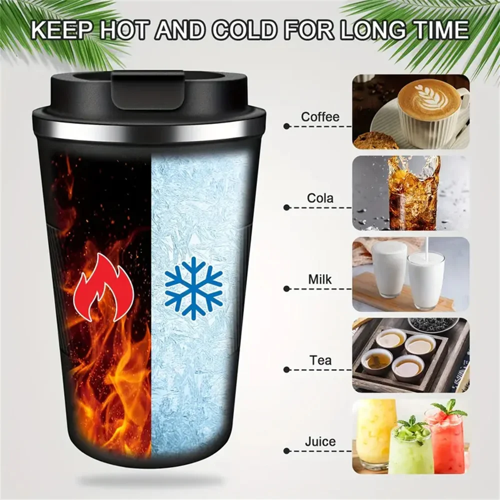 Stainless Steel Insulated Cup 12.85/17.25oz Double-layer Leak-Proof Travel Mug For Outdoor Sports Car Use Portable Vacuum Bottle - Image 2