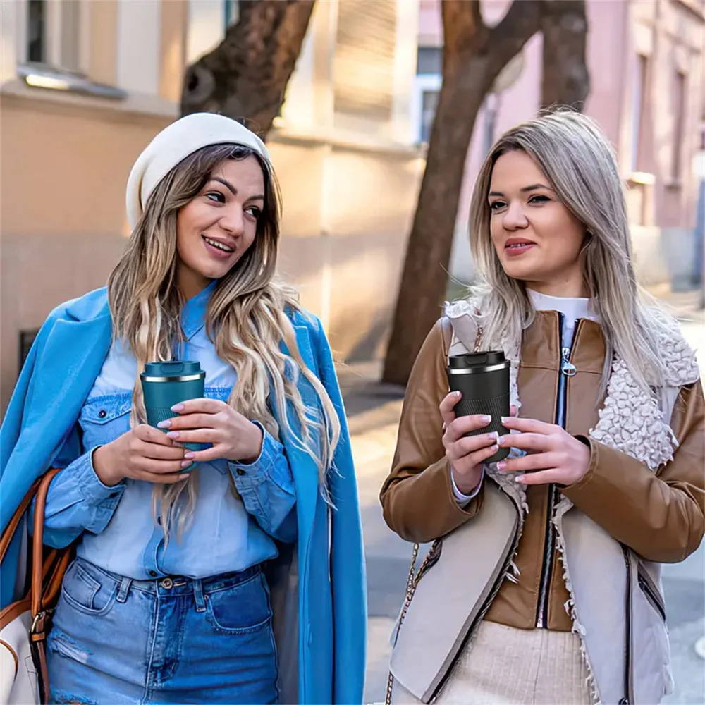 Stainless Steel Insulated Cup 12.85/17.25oz Double-layer Leak-Proof Travel Mug For Outdoor Sports Car Use Portable Vacuum Bottle - Image 5