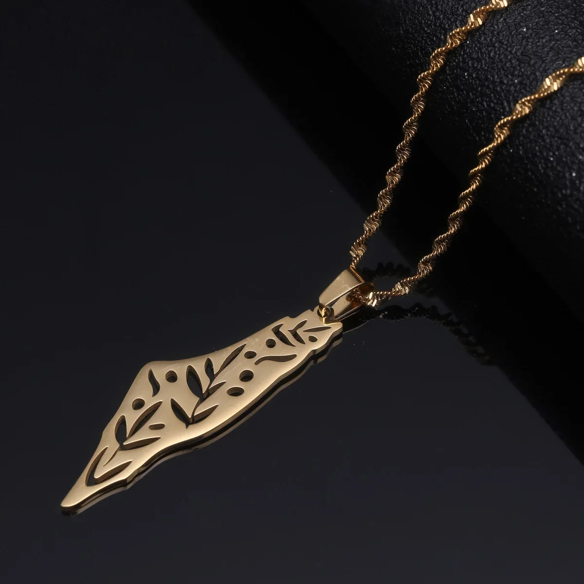 Stainless Steel Israel Palestine Map Pendant Necklace Country Geography Chain for Women Jewelry Gift - Image 7