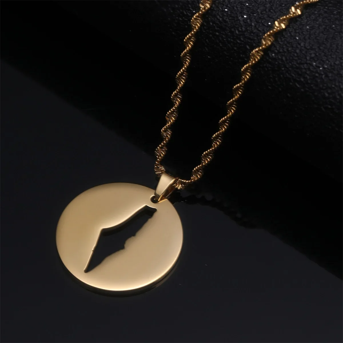 Stainless Steel Israel Palestine Map Pendant Necklace Country Geography Chain for Women Jewelry Gift - Image 9