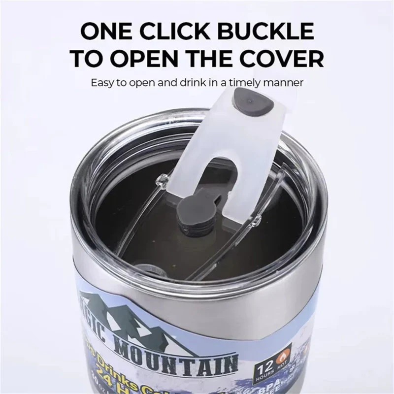 Stainless Steel Large Capacity Thermos Bottle Ice Cube Cup Portable Car Water Bottle Women Men Outdoor Cold Beer Cup Straw Mug - Image 3
