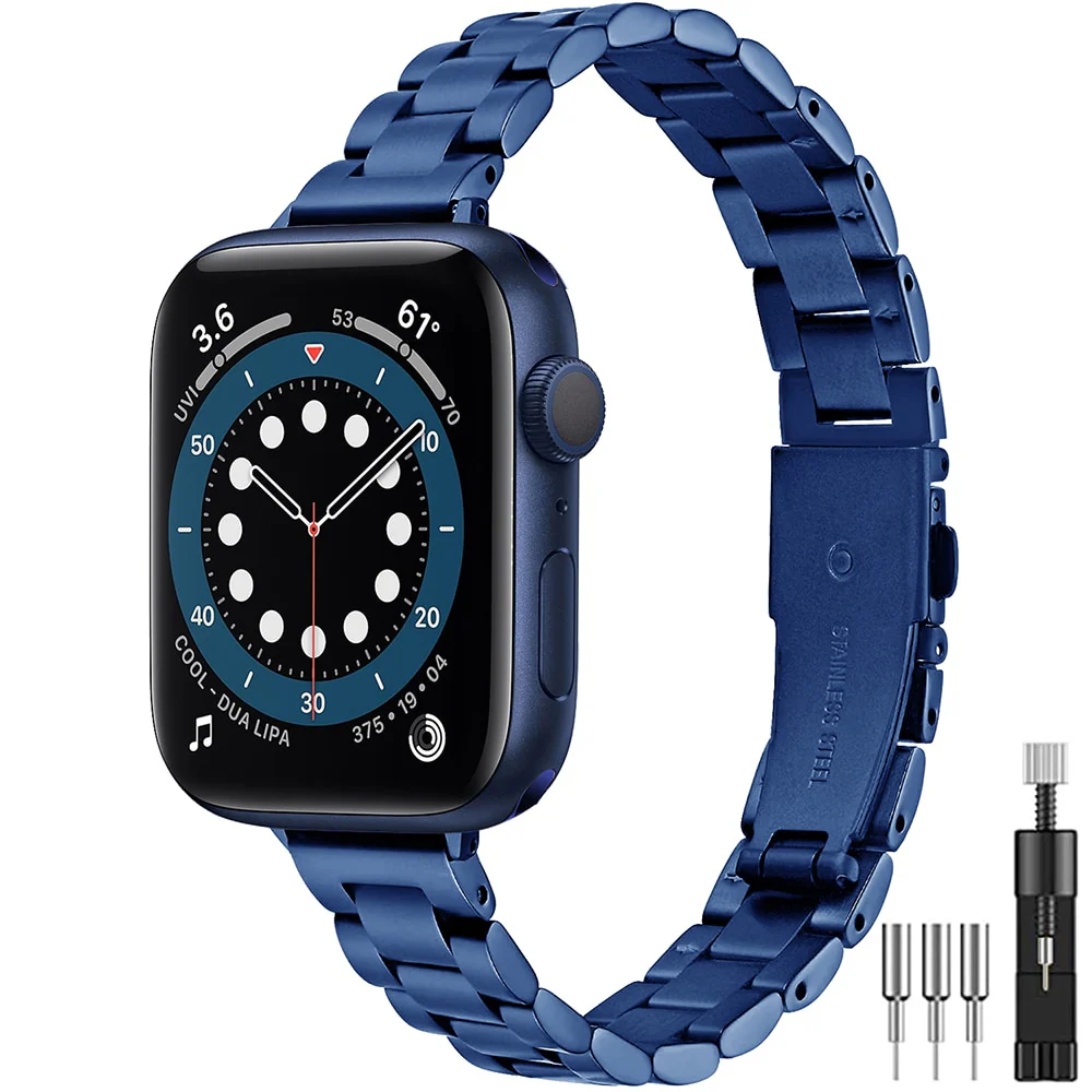 Stainless Steel Link Bracelet for Apple Watch Band 6 7 8 SE 40mm 41mm 44mm 45mm 49mm Women Slim Strap for iWatch 5 4 Accessories - Image 10