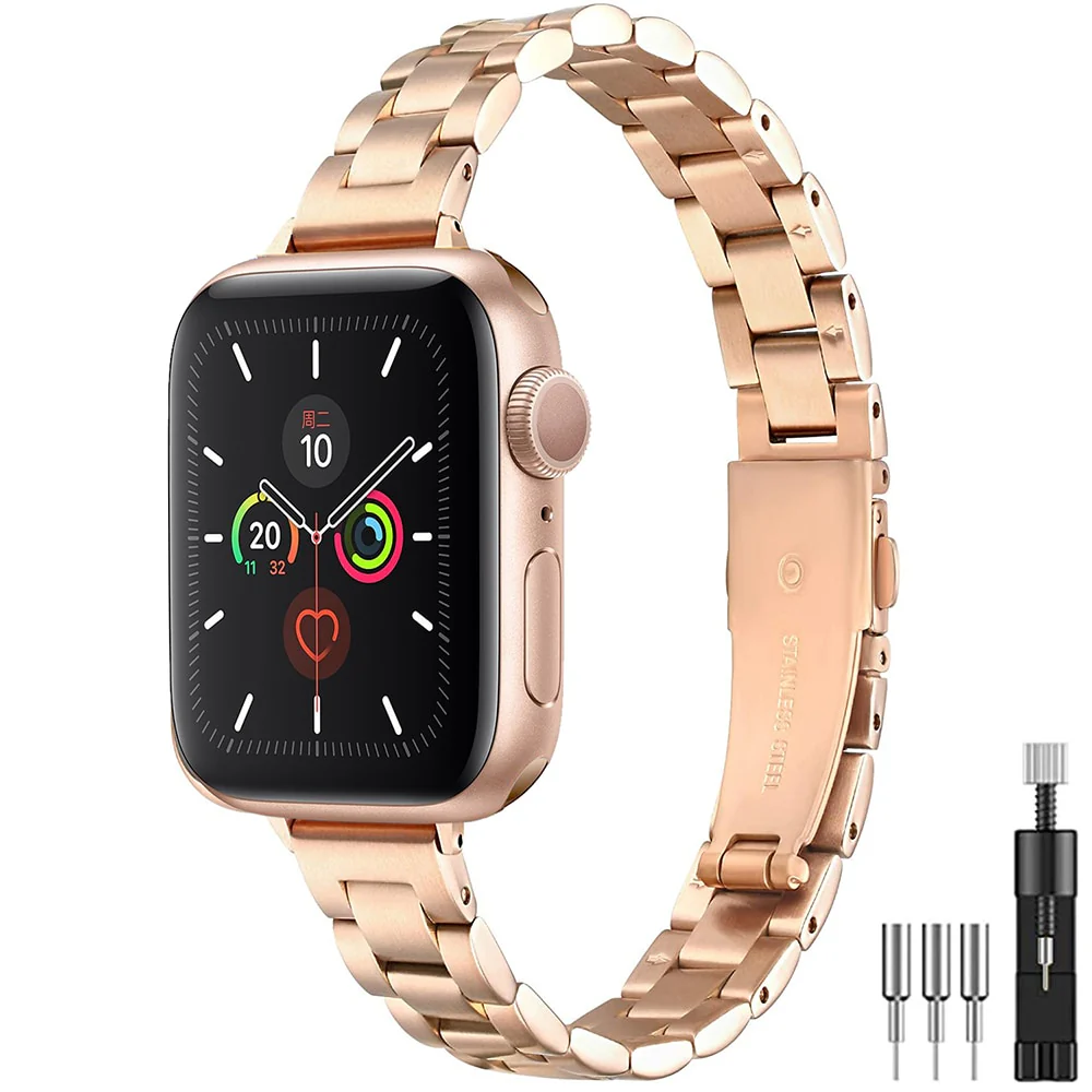 Stainless Steel Link Bracelet for Apple Watch Band 6 7 8 SE 40mm 41mm 44mm 45mm 49mm Women Slim Strap for iWatch 5 4 Accessories - Image 11