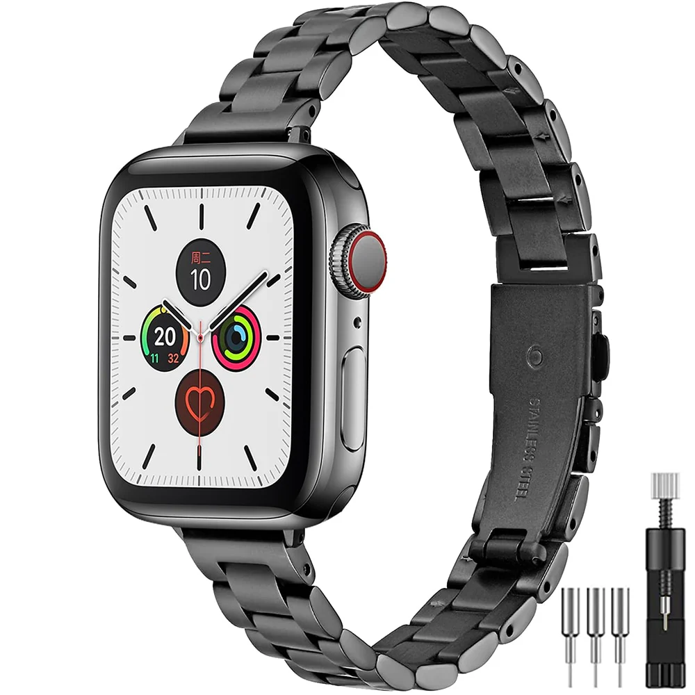 Stainless Steel Link Bracelet for Apple Watch Band 6 7 8 SE 40mm 41mm 44mm 45mm 49mm Women Slim Strap for iWatch 5 4 Accessories - Image 5