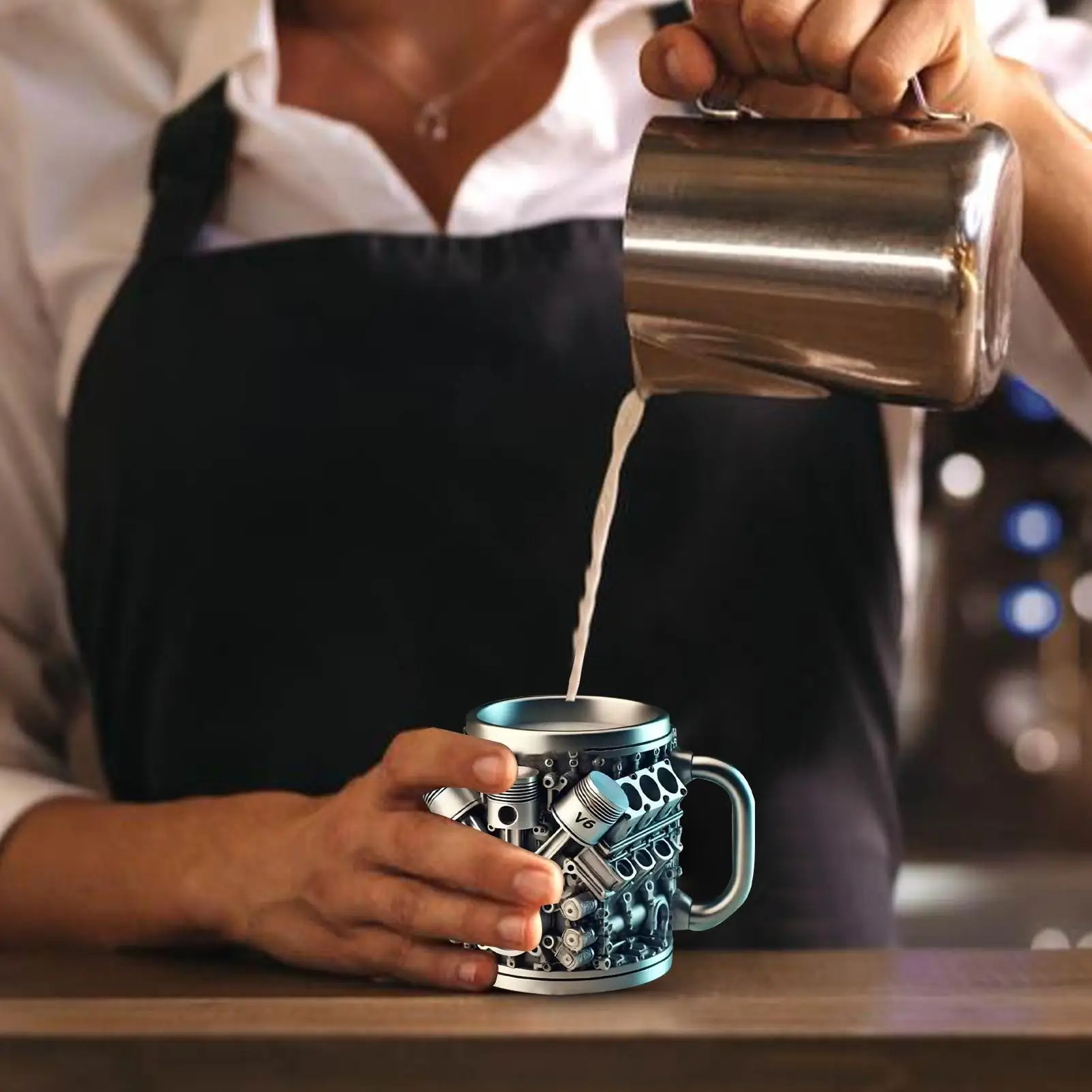 Stainless Steel Mug Cup Engine Design Water Mug Tea Cup Insulated Beverage Drinkware with Double Wall for Coffee Tea Juice Milk - Image 6