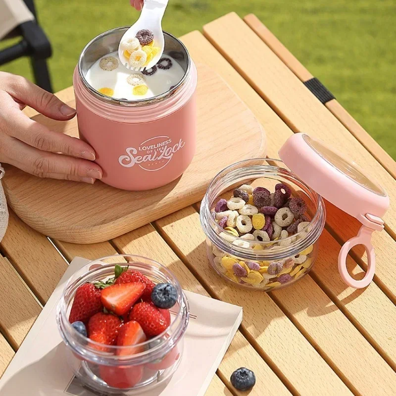 Stainless Steel Soup Cup Breakfast Oat Cups Students Office Workers Portable Milk Fruit Salad Cup Sealed Thermos Container - Image 4