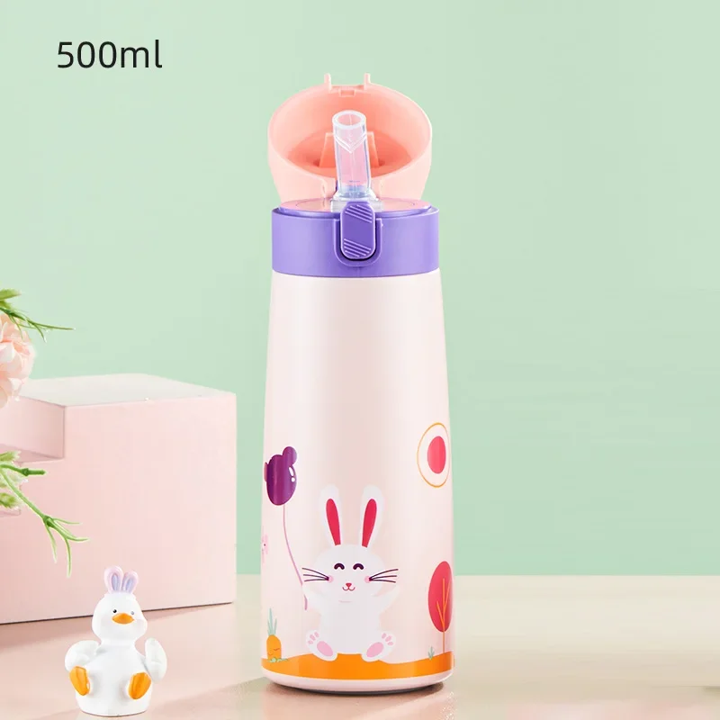 Stainless Steel Straw Insulated Cup with Box Cartoon Leak Proof Vacuum Bottle Children's Insulated Water Bottle Insulated Cup - Image 8
