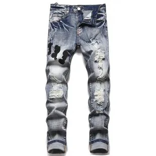 Star Embroidery Ripped Jeans Y2k Men’s Jeans High Street Punk Style Streetwear Pants for Man Slim Stretch Pencil Pantalones Ropa - Image 10
