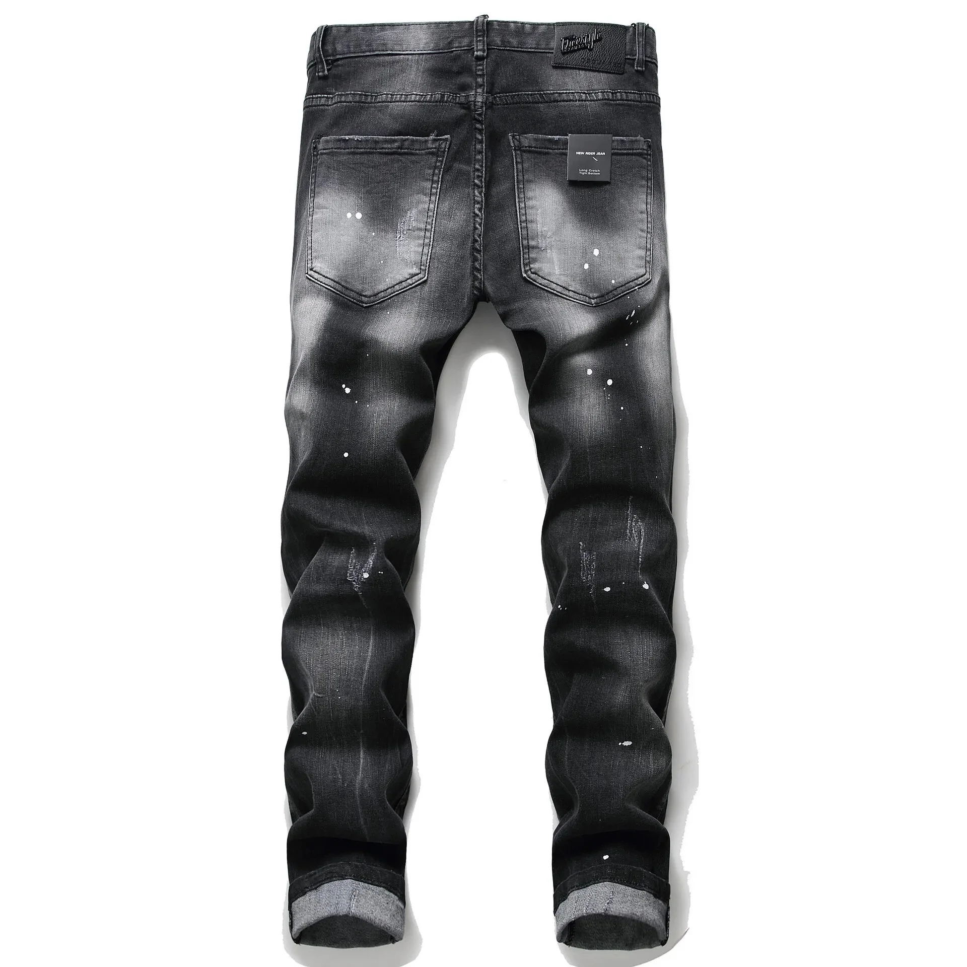 Star Embroidery Ripped Jeans Y2k Men’s Jeans High Street Punk Style Streetwear Pants for Man Slim Stretch Pencil Pantalones Ropa - Image 12