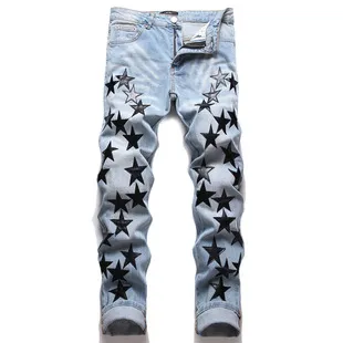 Star Embroidery Ripped Jeans Y2k Men’s Jeans High Street Punk Style Streetwear Pants for Man Slim Stretch Pencil Pantalones Ropa - Image 14
