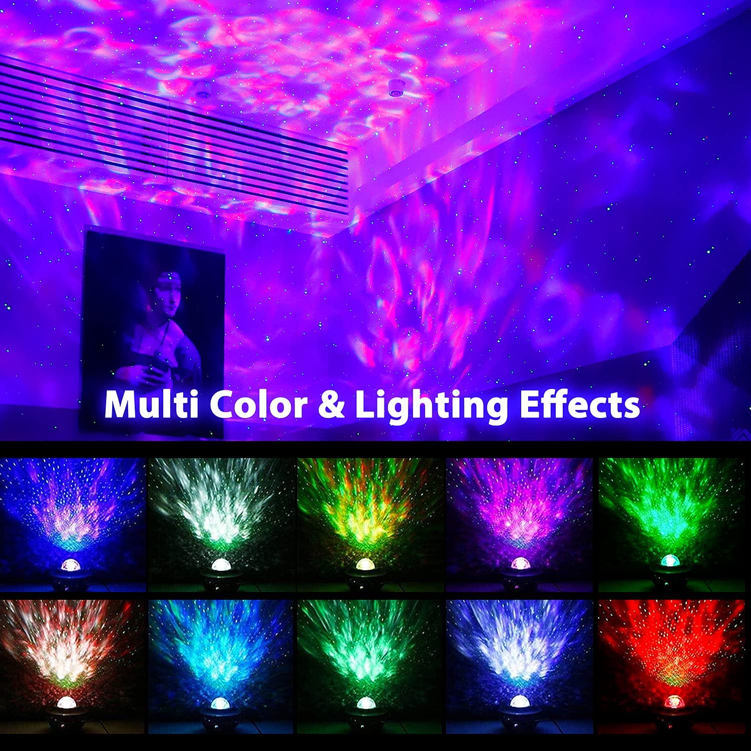 star moving water wave Built-in music speaker led night light,nebula light ocean projector for galaxy projector speaker 2021 - Image 5