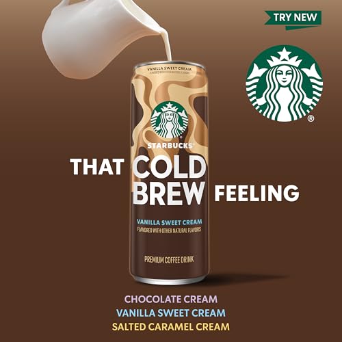 Starbucks Cold Brew Coffee, Vanilla Sweet Cream, 11 fl oz Cans (12 Pack), Premium Coffee Drink, Iced Coffee - Image 3